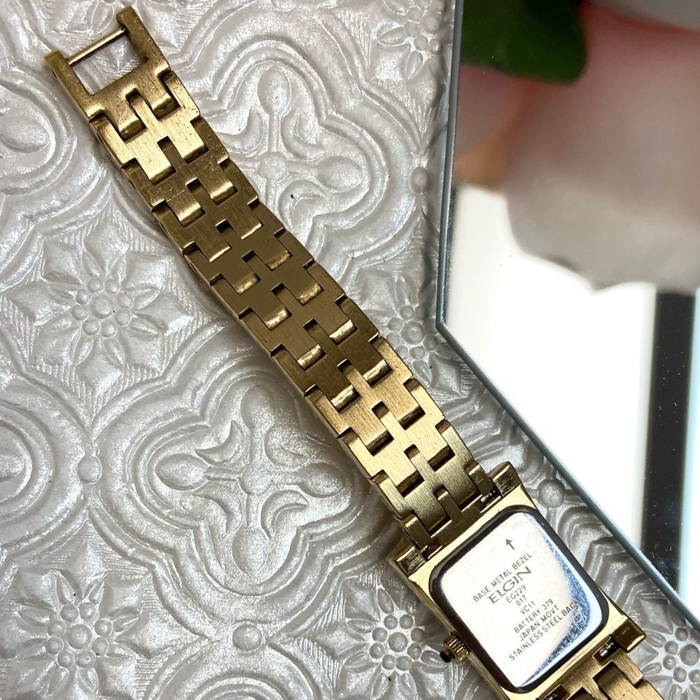 Elgin Crystal Accented Bezel and Mother of Pearl Dial Dress Watch - Picture 15 of 16